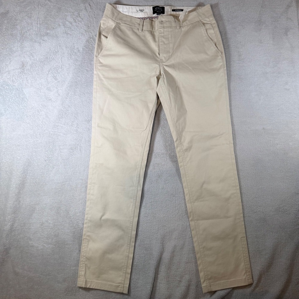 Ben Sherman Mens Slim Fit Stretch Chino Pants Stone Beige 32x32 BS15WB008